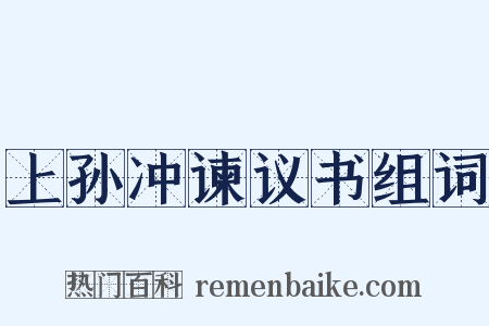 上孙冲谏议书组词是什么意思的图片
